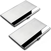 SENHAI - 2 unidades de soportes para tarjetas de visita profesional- color Stainless steel cover